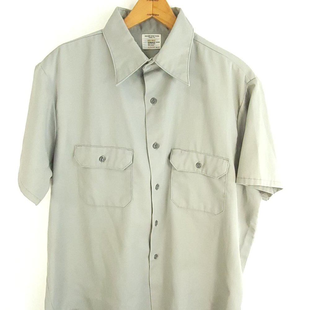 Vtg Big Mac JCPenney Shirt Men's XL? Short Sleeve Button Front Workwear Grunge